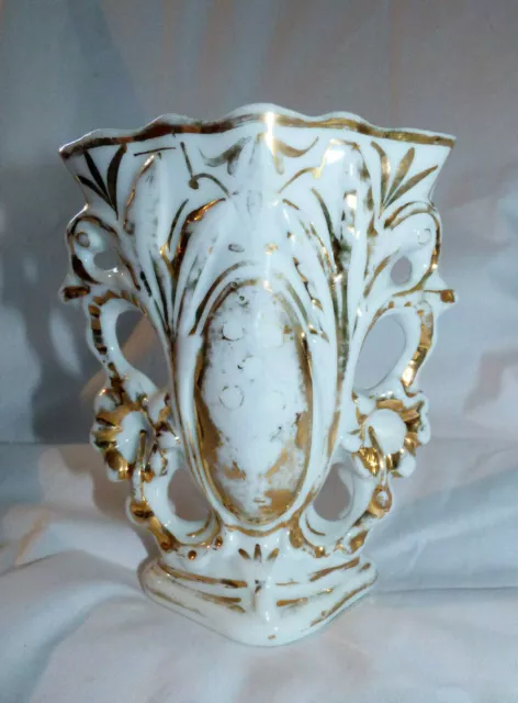 Ancien Vase de Mariée en Porcelaine de Paris XIX eme Napoléon III