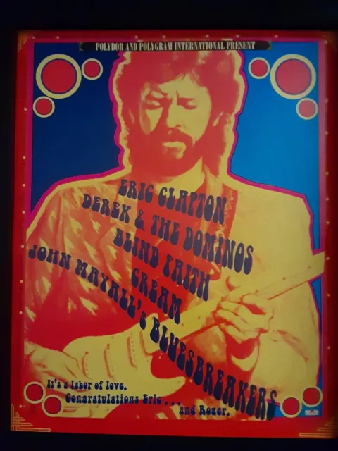 Eric Clapton 30th Anniversary Polygram Rare Original Promo Poster Ad Framed!