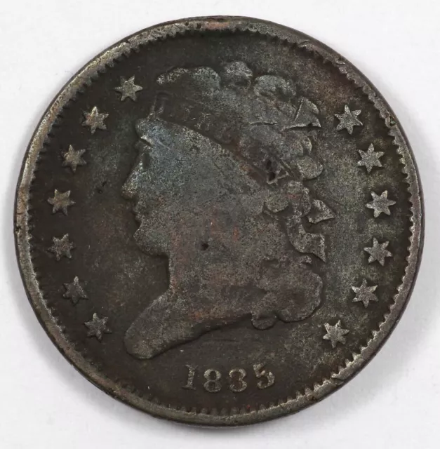 1835 Classic Head US Copper Half Cent 1/2C