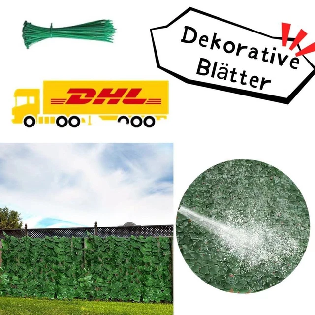 Sichtschutzhecke Efeu Balkonzaun Windschutz Sichtschutz künstliche Blätter 1M*3M