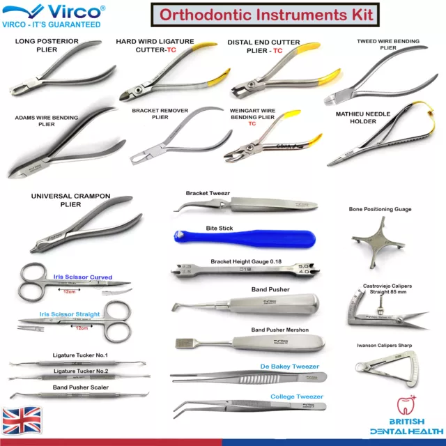 Orthodontic Pliers-Tweezers-Needle holder-Scalers-Mirrors Dental instruments Kit