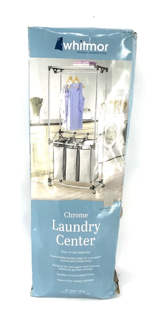 WHITMOR 6862-3381-1 Chrome Laundry Center Mesh Bag - Landry Rack #NO3745