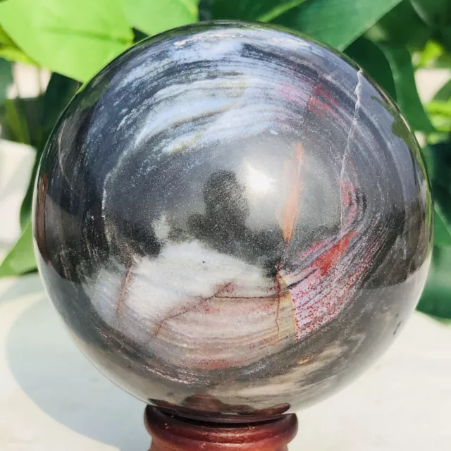 421g Natural Ocean Jasper Ball Quartz Crystal Geode Mineral Specimen Healing