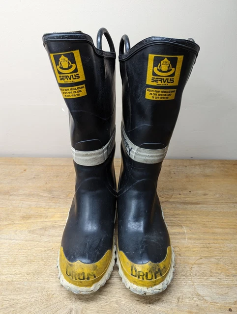 Servus Fire Firefighter Boots Steel Toe Shank Midsole USA Size 10