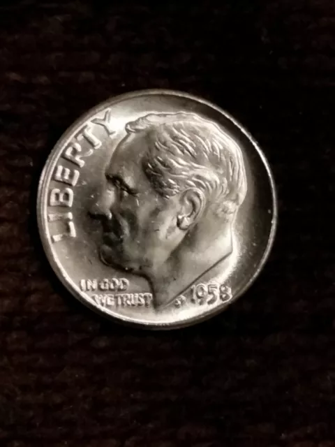 1958 P Roosevelt Dime CH BU LUSTER! 90% Silver US Coin