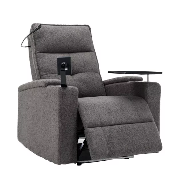 Electric Recliner Chair Sofa TV Armchair with Cup Holder, LED, Bluetooth Speaker