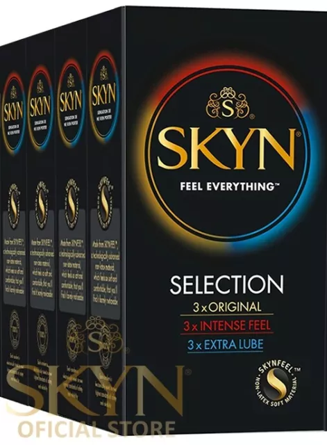 SKYN Selection Preservatifs Lubrifie, Original, Intense Sans Latex, Lot de 36