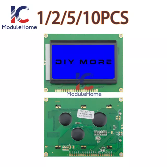 1-10PCS DC5V 12864 LCD Display Module 128x64 Dots Graphic Matrix Blue Backlight 2