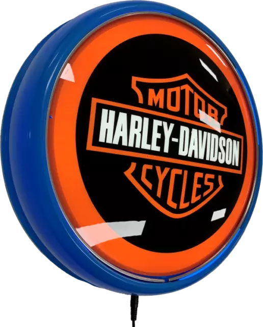 Harley Davidson Shield LED Bar Lighting Wall Sign Light Button Light Blue