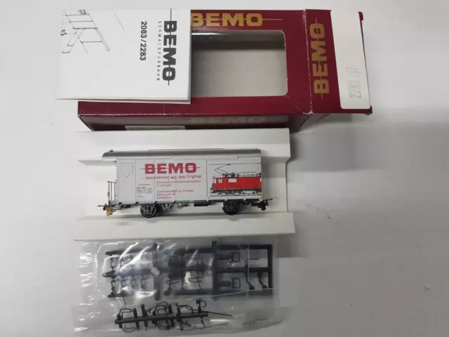 BEMO 2283 137 SC. H0m 1/87 Bemo Advertising Freight Car RhB GRIGIO CHIARO