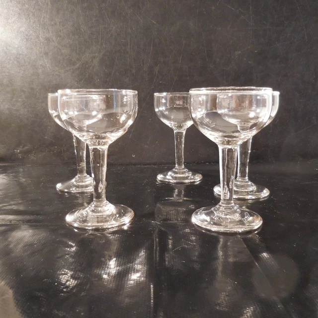 5 verres alcool liqueur vin fait main art nouveau déco design XX PN France N2984