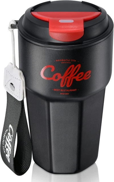 16 Oz Vacuum Sealed Steel Thermos Insulated Coffee Cup Travel Mug Spill Proof