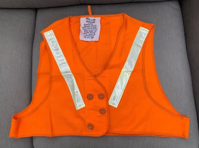 BRITISH RAIL HI VIS VEST OLD TYPE HIGH VISIBILITY size M   FAST POST