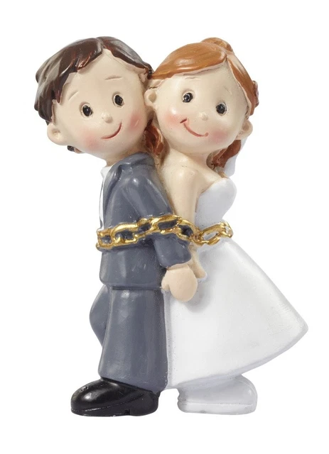 Figurine Mariés Céramique Fait Main Années 1930 - Décoration Gâteau Mariage Vintage