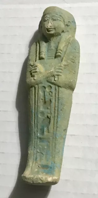 4 1/8” ANTIQUE ANCIENT EGYPTIAN Statue Small Pharaoh Originally Turquoise Glazed
