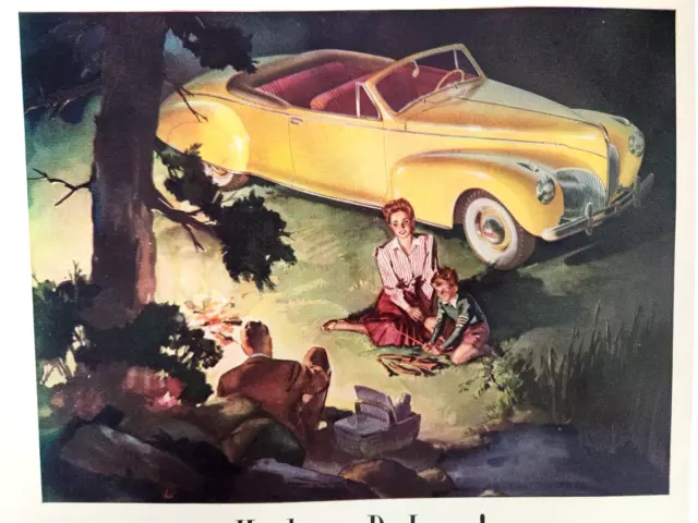 Lincoln Zephyr V12 Picnic Vintage 1941 Ford Motor Car Ad Magazine Print