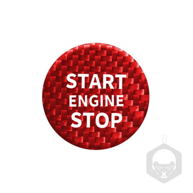 Adesivo Fibra di Carbonio Motore Auto Start Stop Pulsante Accensione Per Alfa Romeo Giulia B