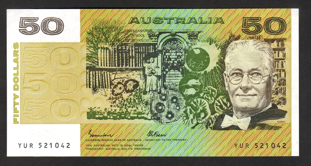 AUSTRALIA R-509b. (1985) Fifty Dollars - Johnston/Fraser. OCRB..  aU-UNC