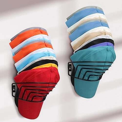 Hat Rack for Wall, 2 Pack Hat Organizers for Baseball Caps, Wall Mount Hat