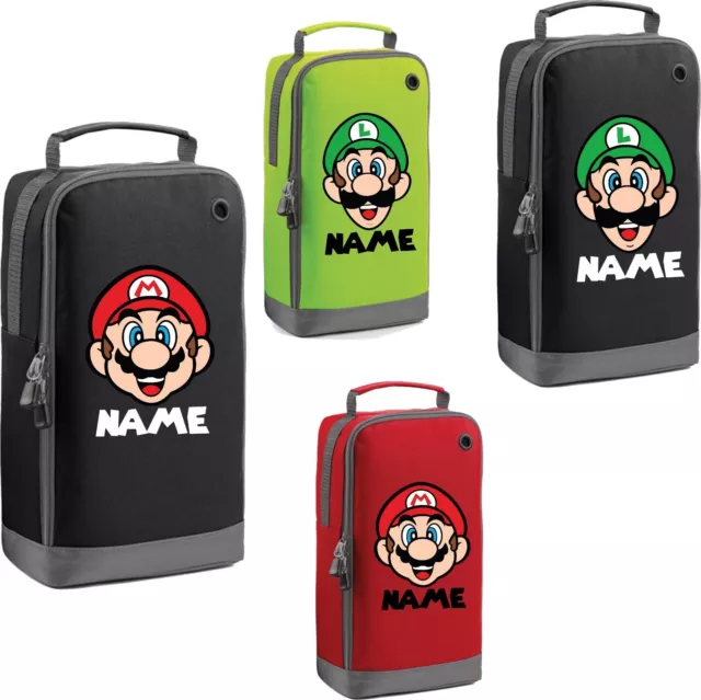 Personalised Super Mario & Luigi Your Name Athleisure Sports Shoe/Accessory Bag