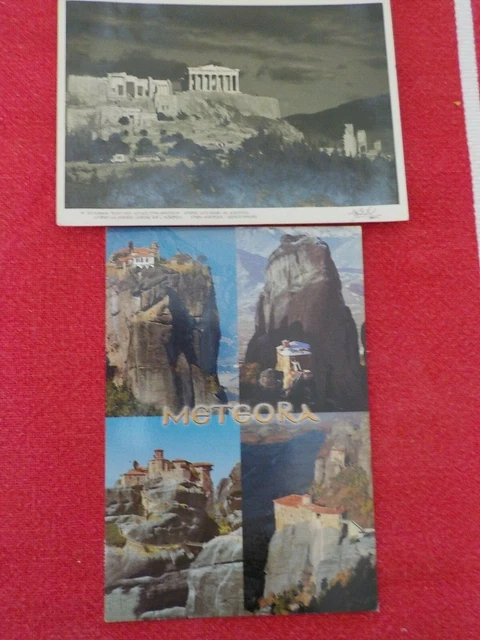 Lot of 2 CPSM - ATHENES - The Last Caress on the Acropolis - Meteora -