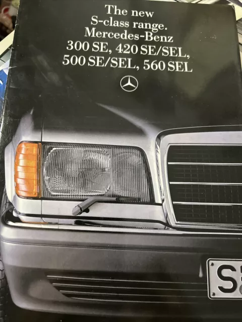 Brochure vendita auto originali 1986 Mercedes Classe S gamma 1986 da collezione