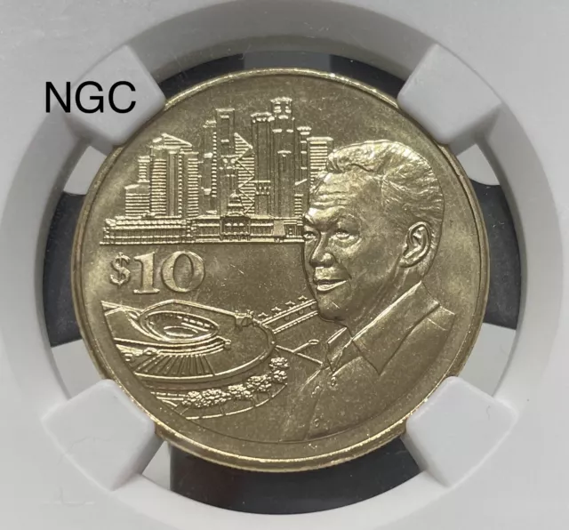 NGC MS66 Singapore 2023 $10 100th Birth Anniv Lee Kuan Yew First Day Issue Coin