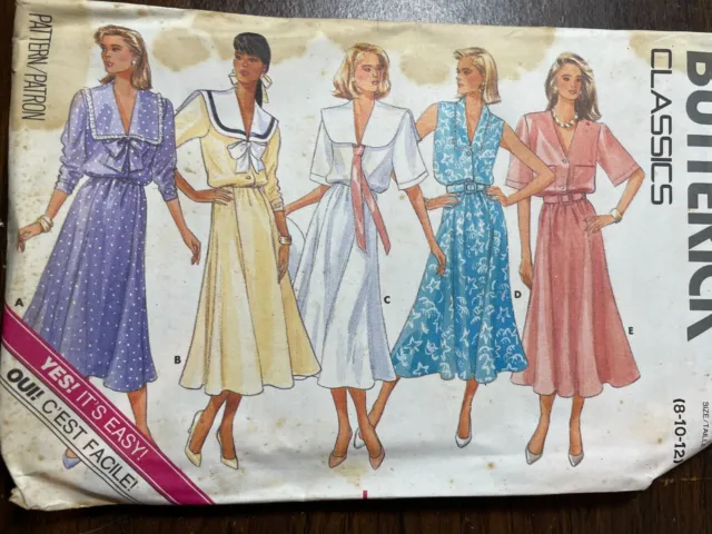 Butterick 4629 Vintage 90's Classics Misses Dress Sewing Pattern UnCut Sz. 8-12