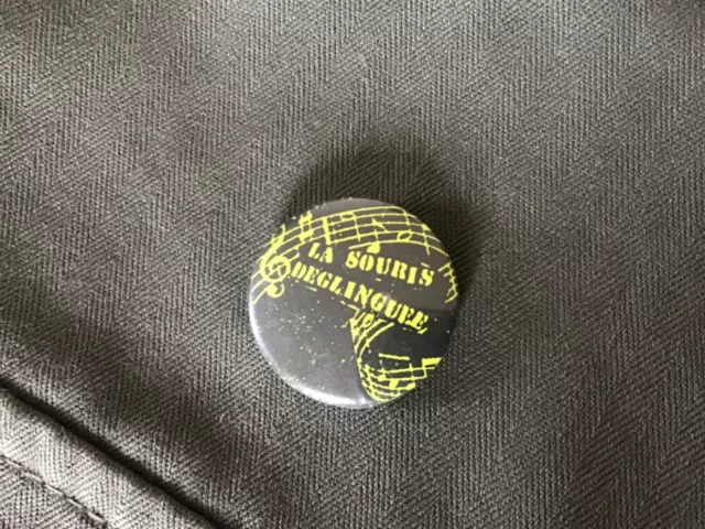 Original rare badge vintage la Souris Déglinguée fluo 80 s collector punk rock