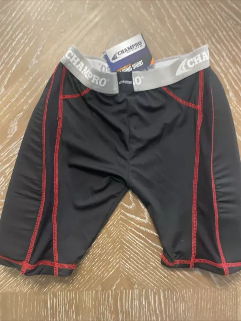 NEW ~ Champro Sports Womens MEDIUM & SMALL Softball Sliding Shorts black/Red.