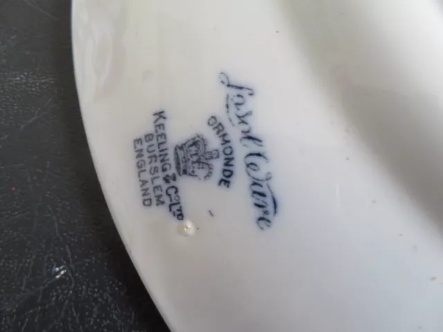 Antique/vintage Keeling & Co Losolware Ormonde dinner plate blue & white 2