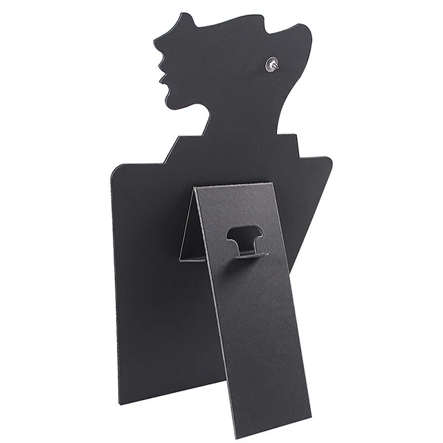 Velvet Fabric Side Face Earring Necklace Pendant Black Display Cardboard Stand