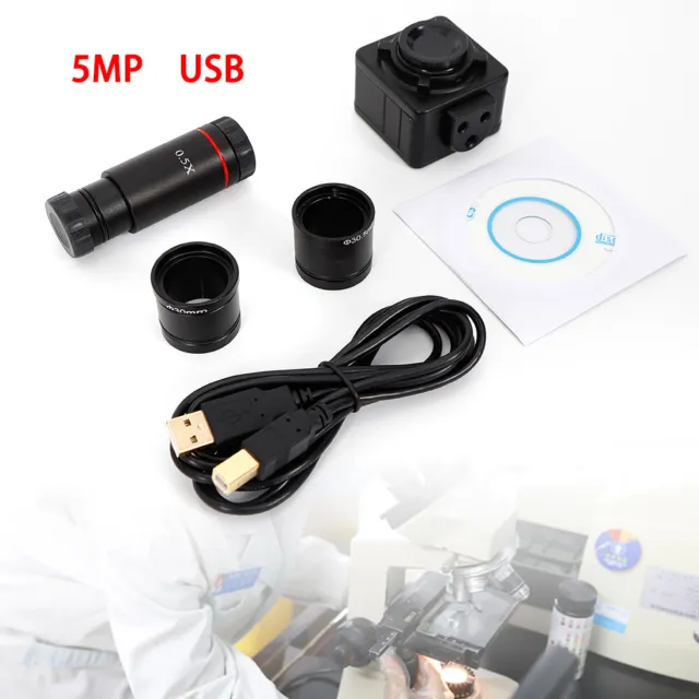 Digital Electronic Eyepiece 5MP CMOS Camera Microscope with 0.5X C Mount Lens