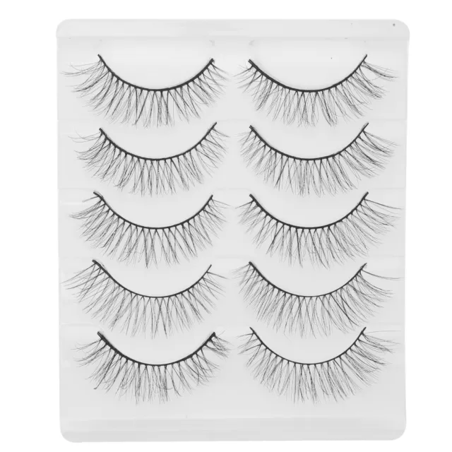 5 Pairs Short False Eyelashes Strip Natural Look Magnetic 3d Eyes