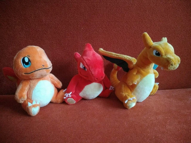 Set 3 Figurines Pokémon Charizard, Dracaufeu, Charmander, Salamèche - 14cm, Neuves