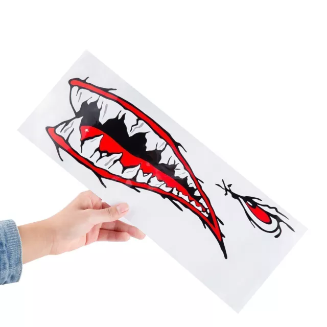 2PCS Waterproof Vinyl Decal Shark Teeth for Kayak Boat Car Truck Sticker 2