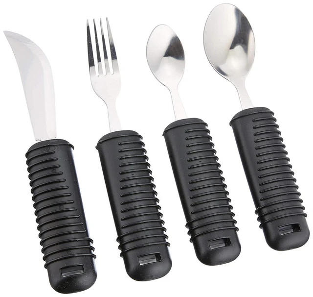 GIMA 28920 Besteckset Gummigriff Grip Alltagshilfe Pflegebesteck Essbesteck