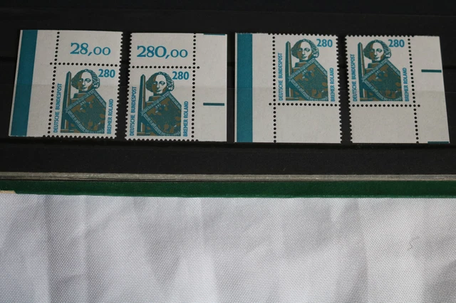 K-7-2, Bund BRD DS SWK 1988 MiNr. 1381 - 280 PF - alle 4 Ecken E1-E4 postfrisch