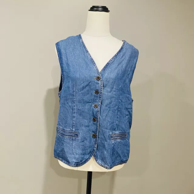 JE SPORT Vintage Denim Vest Size M