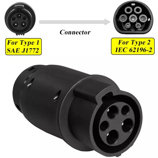 Adapter 32A SAE J1772 to Type 2 IEC 62196 Electric Vehicles Charging Connector