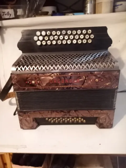 Fisarmonica Organola (Hohner) a bottoni, vintage accordata e in ordine
