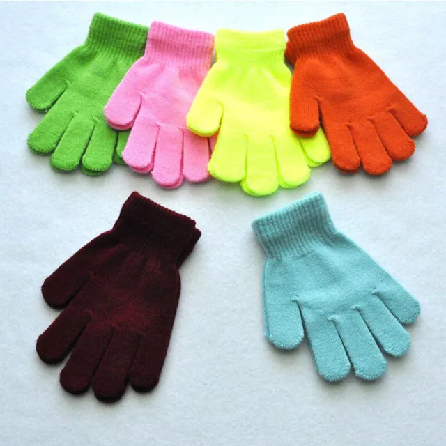 Boy Girls Full Finger Mittens Warm Kids Gloves Candy Handmade Warm Classic New ☆