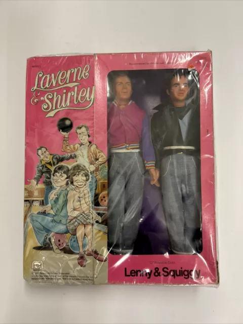 Vintage 1977 MEGO LENNY & SQUIGGY 12" Poseable Dolls Rare Laverne Shirley MIB