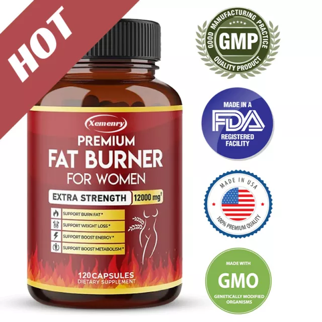 Premium Fat Burner for Women 12000mg - Weight Loss - Green Tea,Garcinia Cambogia