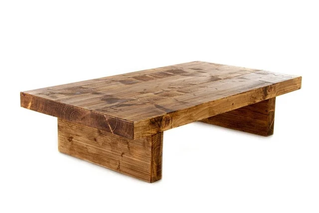 Handmade Wooden Coffee Table Reclaimed Solid Wood Rustic Farmhouse Coffee Table
