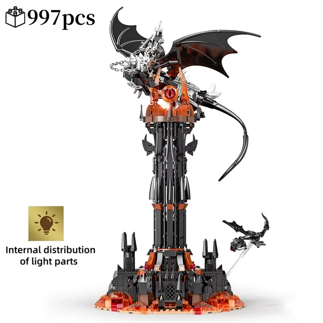 Plastic Translucent Building Blocks FELL BEAST MAGIC Tower Castle Building Blocks Fortress Model Bricks Toy ...