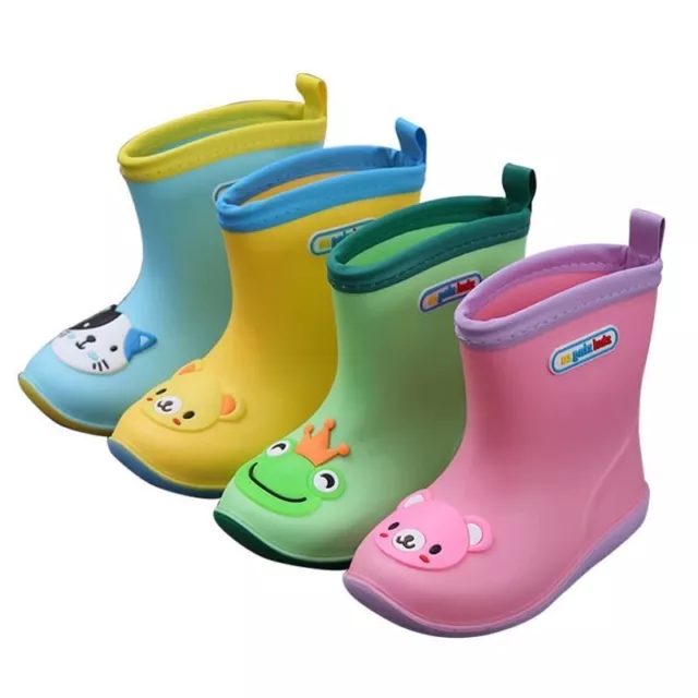 Paire Imperméable Enfants Bottes Bébé Caoutchouc Rain Shoes Chaud Garçons Filles