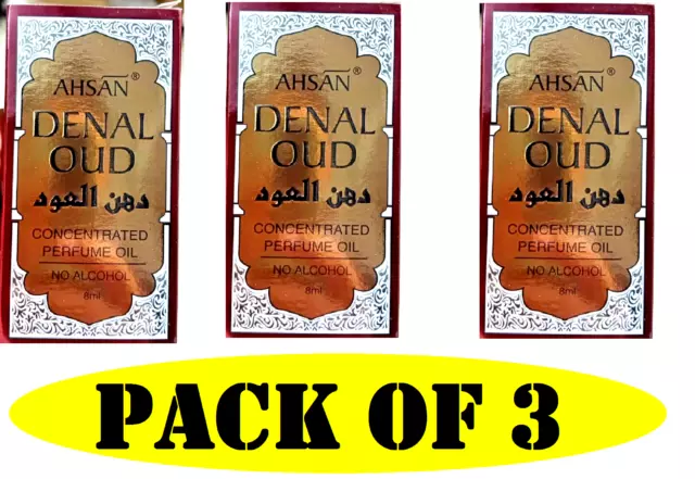 Ahsan Dehnal Oud Original Fragancias Perfume Duradero Para Unisex (Pack De 3)