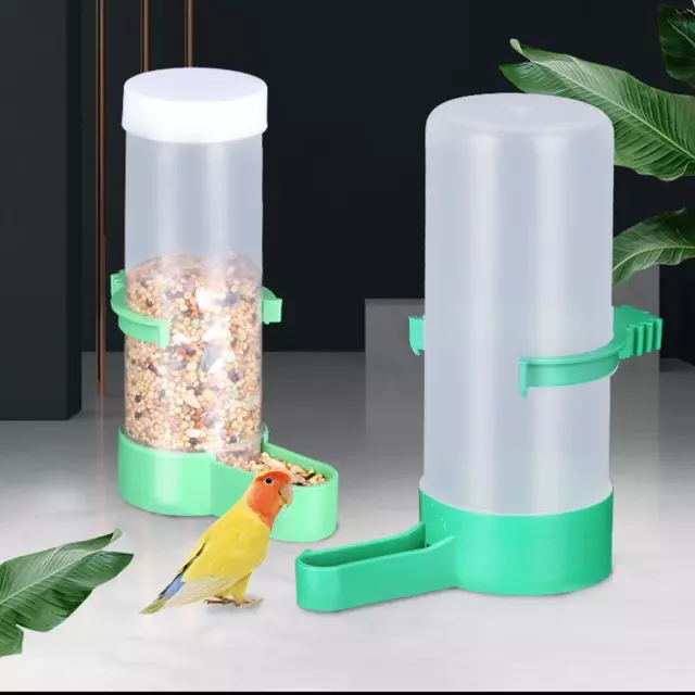 Bird Feeder Water Drinker Automatic Drinking Fountain Pet Parrot Cage Bottl T0O9