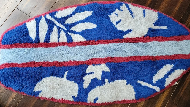 "Alfombra de baño para tabla de surf Pottery Barn Kids azul blanco isla roja 19"" x 17,5"""